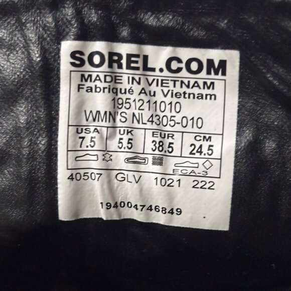 NEW Sorel Brex Lace Up Waterproof Boots Combat Platform Lug Sole NL4305-010 B/W - Picture 8 of 8